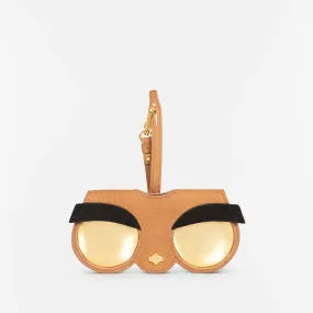 Sunglasses Case | Eyebrow | Nubuck Leather 24K Gold Plated