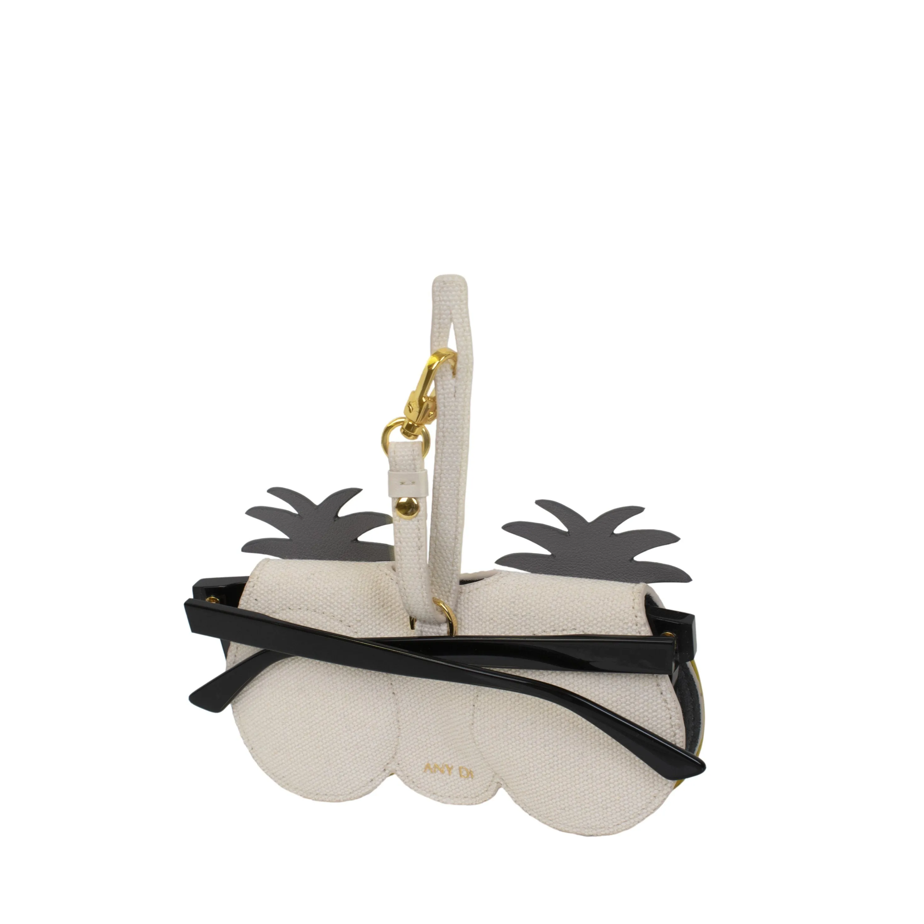 Sunglasses Case | Pineapple | Leather Gold Plated