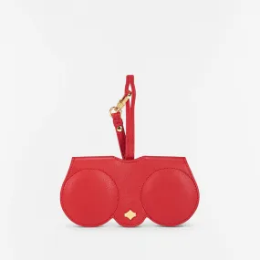 Sunglasses Case | Red | Nappa Leather Gold Plated