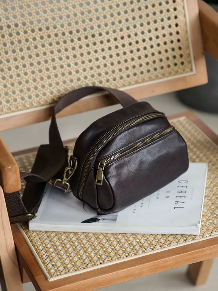 Women's Black Leather Crossbody Bag Small Shoulder Bags For Women
