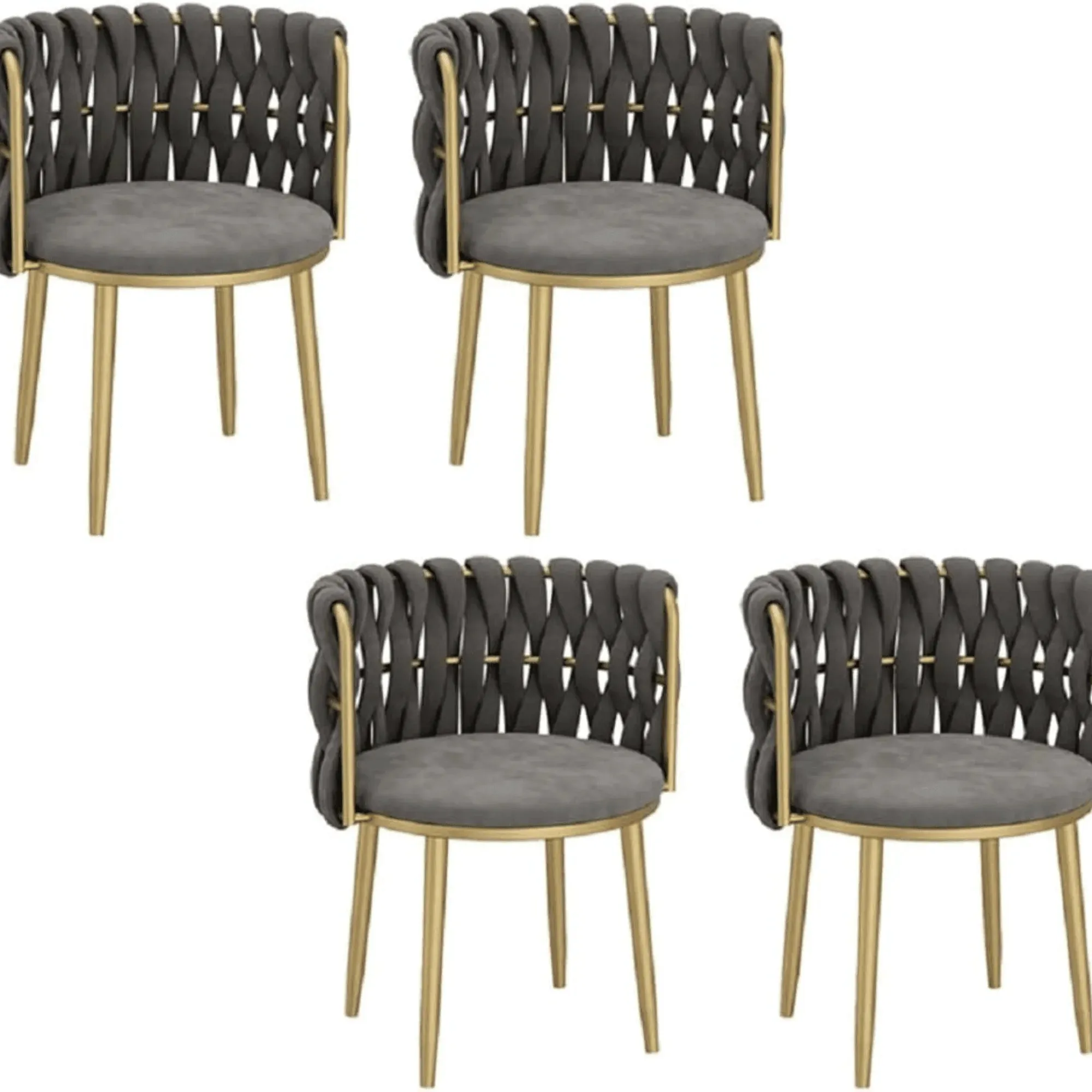 Wooden Twist Endorse Soft Velvet Upholstery Makeup Lounge Chair with Metal Legs Modern Dining Chair for Home and Office